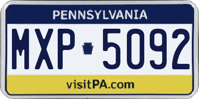 PA license plate MXP5092
