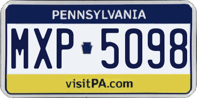 PA license plate MXP5098
