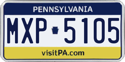 PA license plate MXP5105