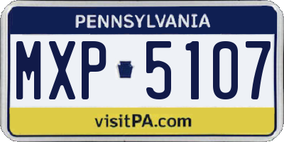 PA license plate MXP5107