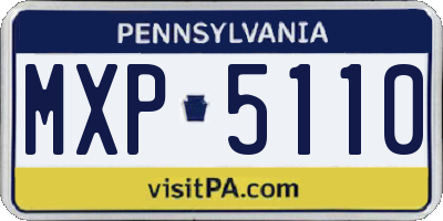 PA license plate MXP5110