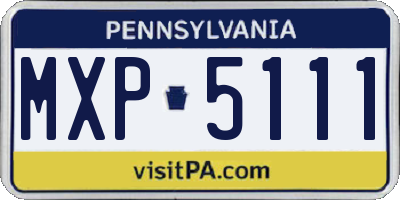 PA license plate MXP5111
