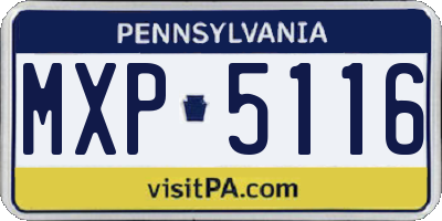 PA license plate MXP5116