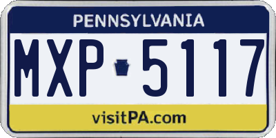 PA license plate MXP5117