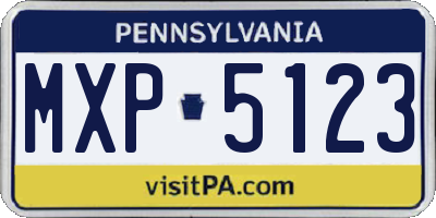 PA license plate MXP5123