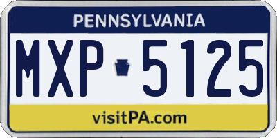 PA license plate MXP5125