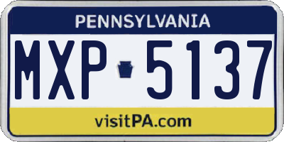 PA license plate MXP5137