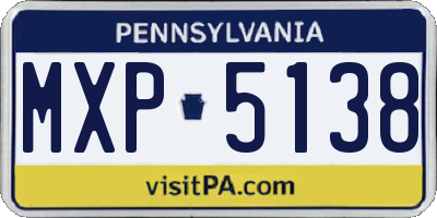 PA license plate MXP5138
