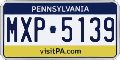 PA license plate MXP5139