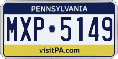 PA license plate MXP5149