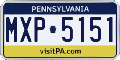 PA license plate MXP5151