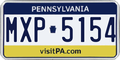 PA license plate MXP5154