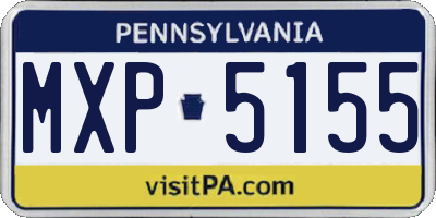 PA license plate MXP5155