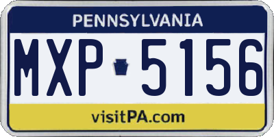 PA license plate MXP5156