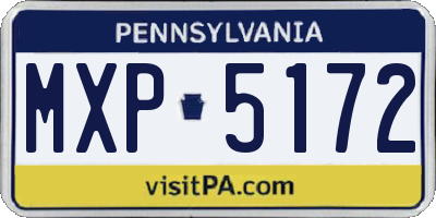 PA license plate MXP5172