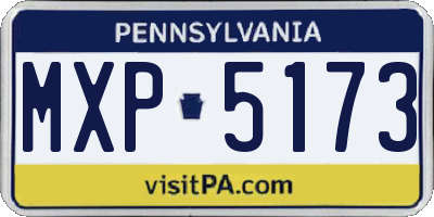 PA license plate MXP5173