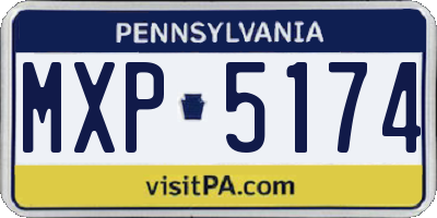 PA license plate MXP5174