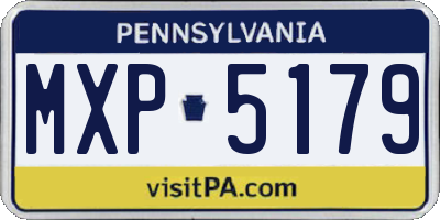 PA license plate MXP5179