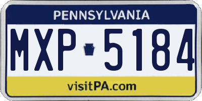PA license plate MXP5184