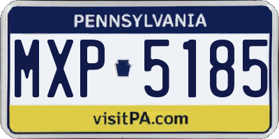 PA license plate MXP5185