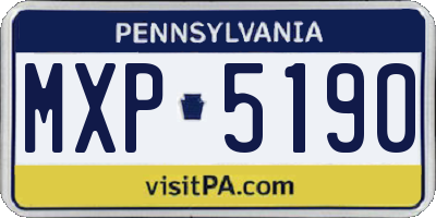 PA license plate MXP5190