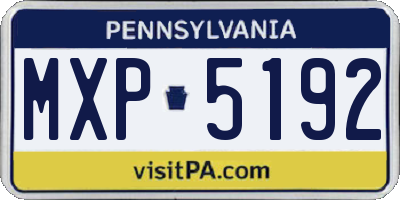 PA license plate MXP5192