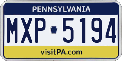 PA license plate MXP5194