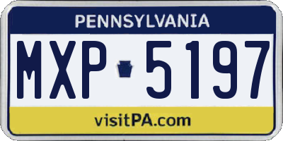 PA license plate MXP5197