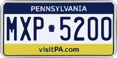 PA license plate MXP5200