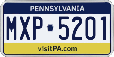 PA license plate MXP5201