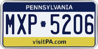 PA license plate MXP5206