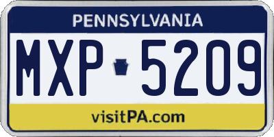 PA license plate MXP5209