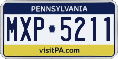 PA license plate MXP5211