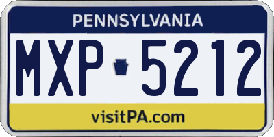 PA license plate MXP5212