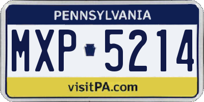 PA license plate MXP5214