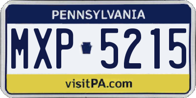 PA license plate MXP5215