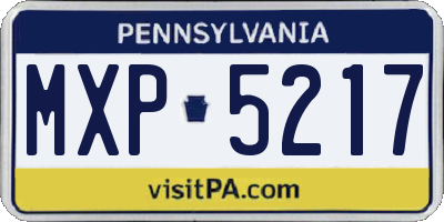 PA license plate MXP5217