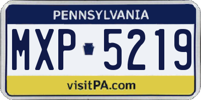 PA license plate MXP5219