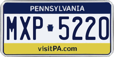 PA license plate MXP5220