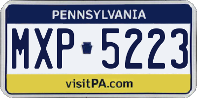 PA license plate MXP5223