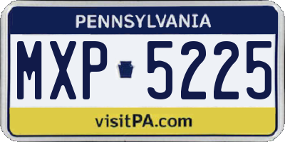 PA license plate MXP5225