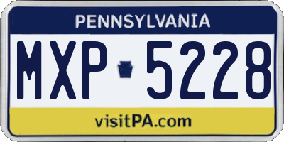 PA license plate MXP5228
