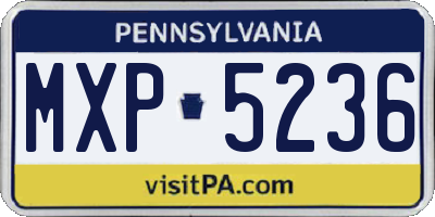 PA license plate MXP5236