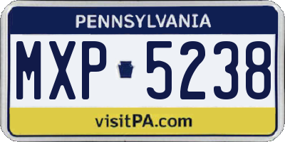 PA license plate MXP5238