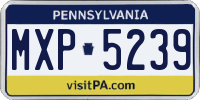 PA license plate MXP5239