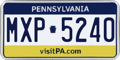 PA license plate MXP5240