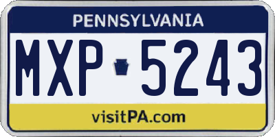 PA license plate MXP5243