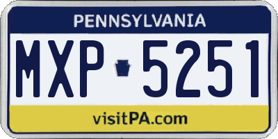 PA license plate MXP5251