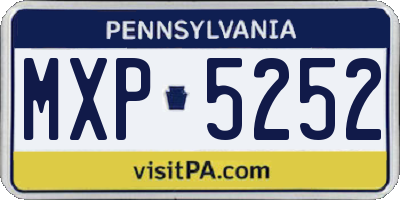 PA license plate MXP5252
