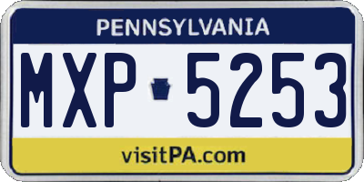 PA license plate MXP5253